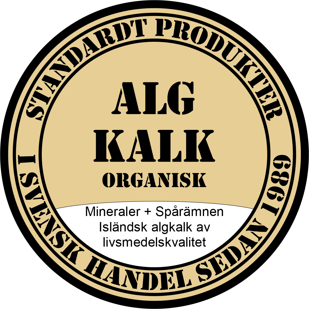 Standardt ALGKALK . Mineraler + Spårämnen. Isländsk algkalk av livsmedelskvalitet.