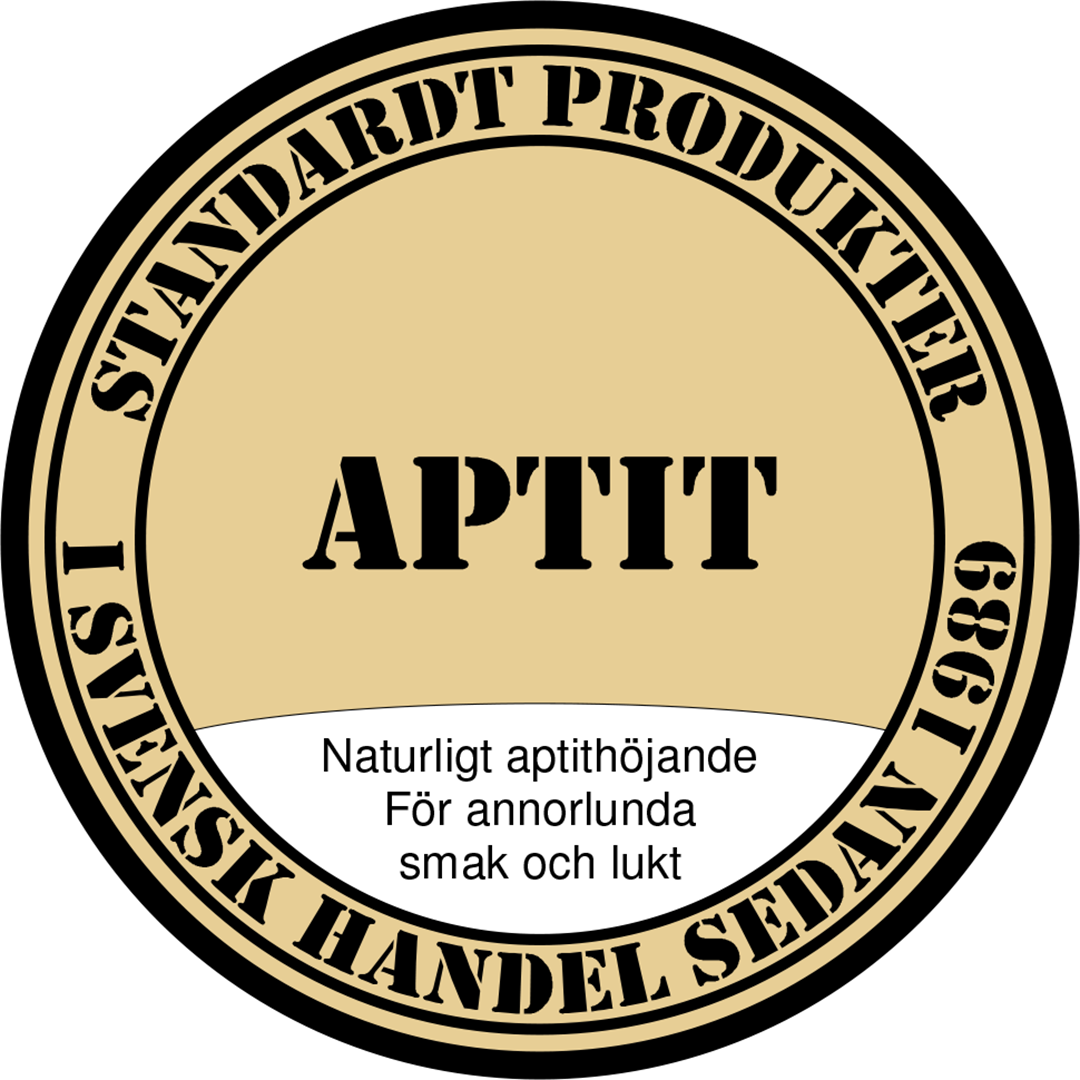 Standardt APTIT . Naturligt aptithöjande. För annorlunda smak och lukt.