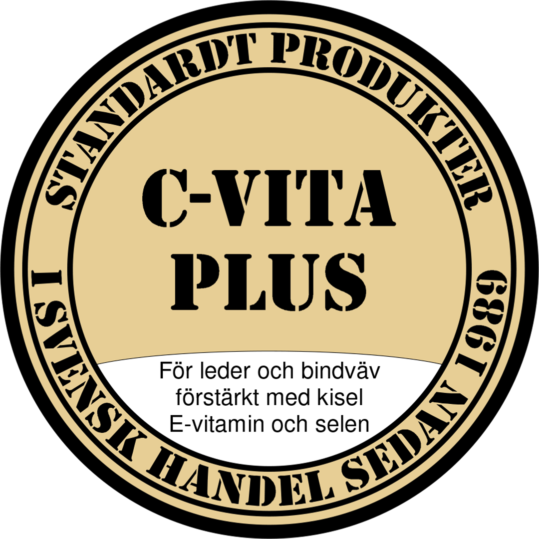 Standardt C-VITA PLUS . För leder och bindväv förstärkt med kisel E-vitamin och selen.