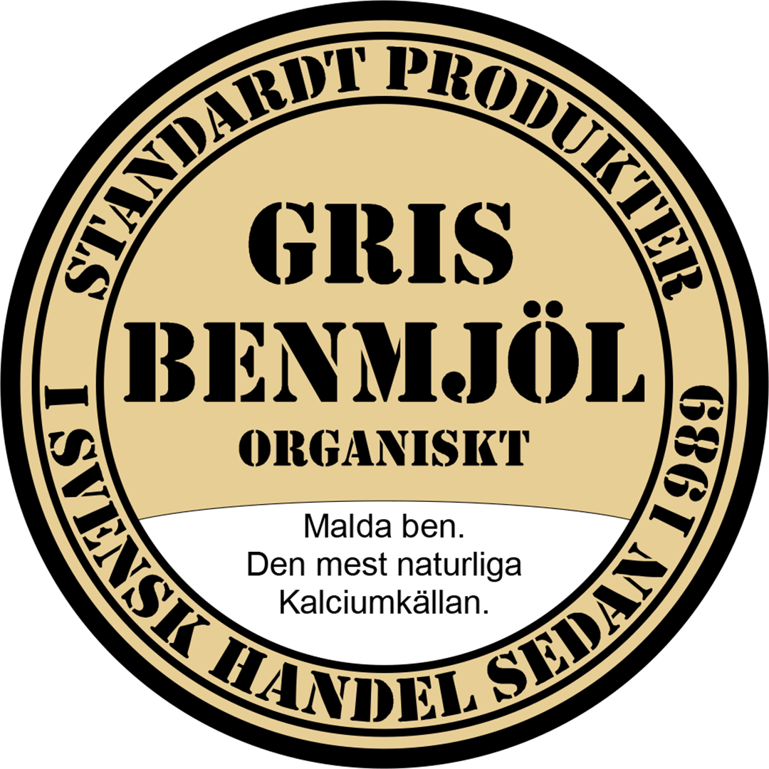 Standardt GRISBENMJÖL . Malda ben. Den mest naturliga kalkkällan.