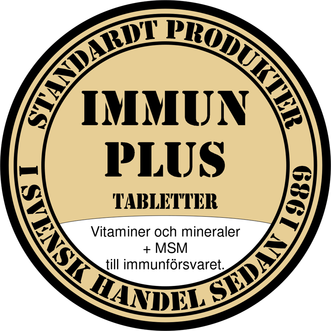 Standardt IMMUN PLUS TABLETTER. Vitaminer och mineraler + MSM till immunförsvaret.