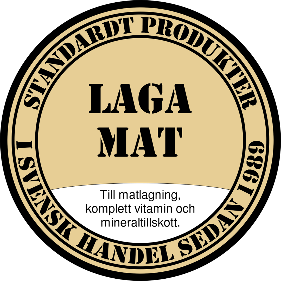 Standardt LAGA MAT . Till matlagning, komplett vitamin och mineraltillskott.