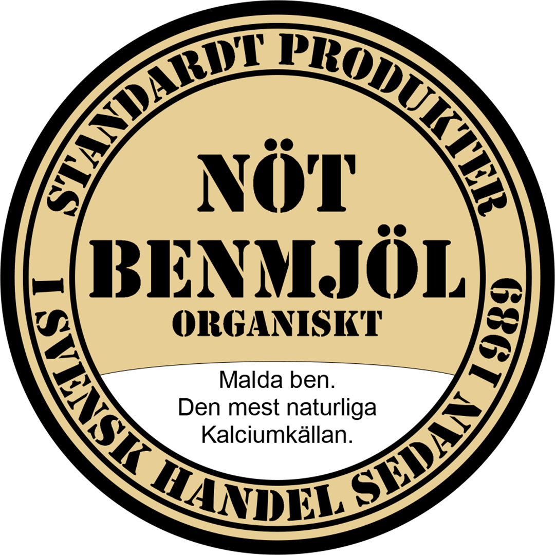 Standardt NÖTBENMJÖL . Malda ben. Den mest naturliga kalciumkällan.
