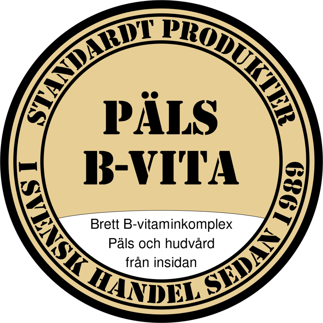 Standardt PÄLS B-VITA . Brett B-vitaminkomplex. Päls och hudvård från insidan.