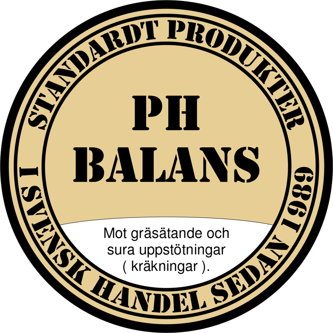 Standardt PH BALANS . Mot gräsätande och sura uppstötningar (kräkningar).